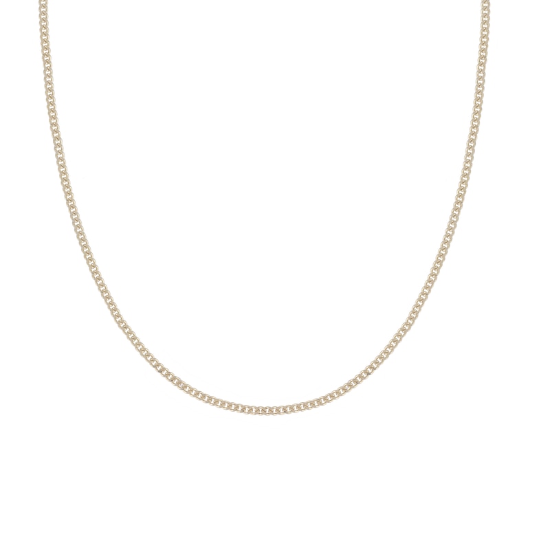 Main Image 2 of 9ct Yellow Gold 18 Inch Dainty Curb Chain