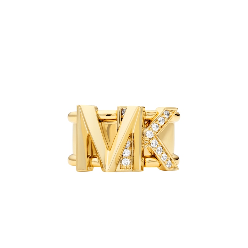 Michael Kors MK 14ct Gold Plated Statement Ring (Size N)