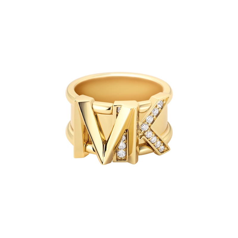 Michael Kors MK 14ct Gold Plated Statement Ring (Size R)