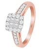 Thumbnail Image 1 of 9ct Rose Gold 1/2ct Diamond Princessa Square Cluster Ring