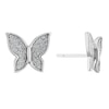 Thumbnail Image 1 of Sterling Silver Glitter Butterfly Stud Earrings