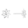 Thumbnail Image 0 of Silver Diamond-Cut Flower Stud Earrings