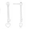 Thumbnail Image 1 of Sterling Silver Double Hanging Hearts Drop Earrings