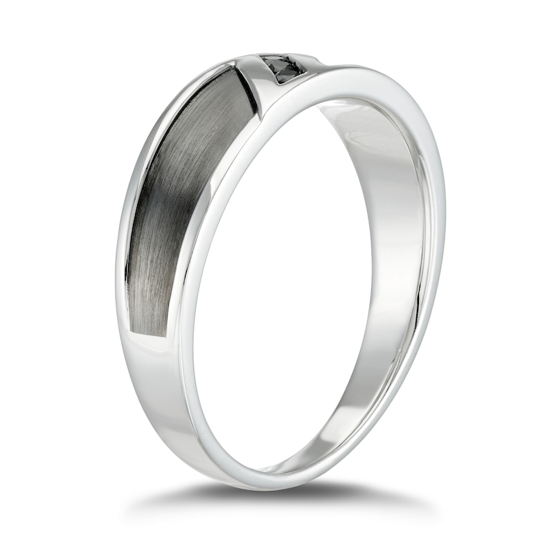 Sterling Silver Black Treated Diamond Ring | H.Samuel