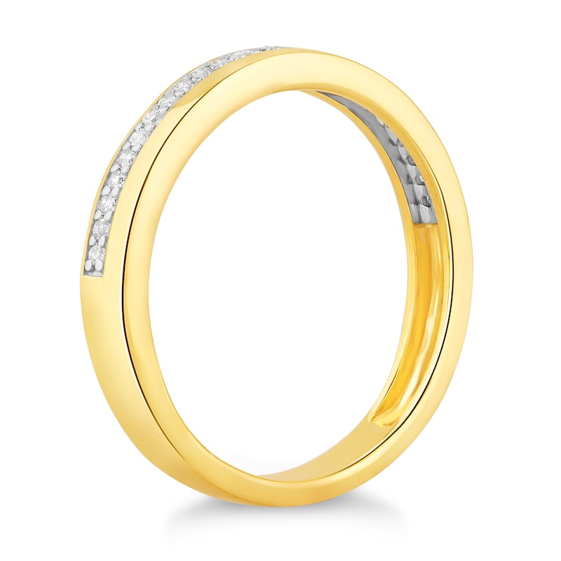 9ct Yellow Gold 0.10ct Diamond Row Ring