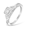 Thumbnail Image 0 of 9ct White Gold Princessa Diamond Cluster Crossover Ring
