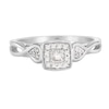 Thumbnail Image 1 of 9ct White Gold Princessa Diamond Cluster Crossover Ring