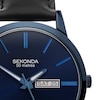 Thumbnail Image 2 of Sekonda Men’s Jackson Blue Dial Black Leather Strap Watch