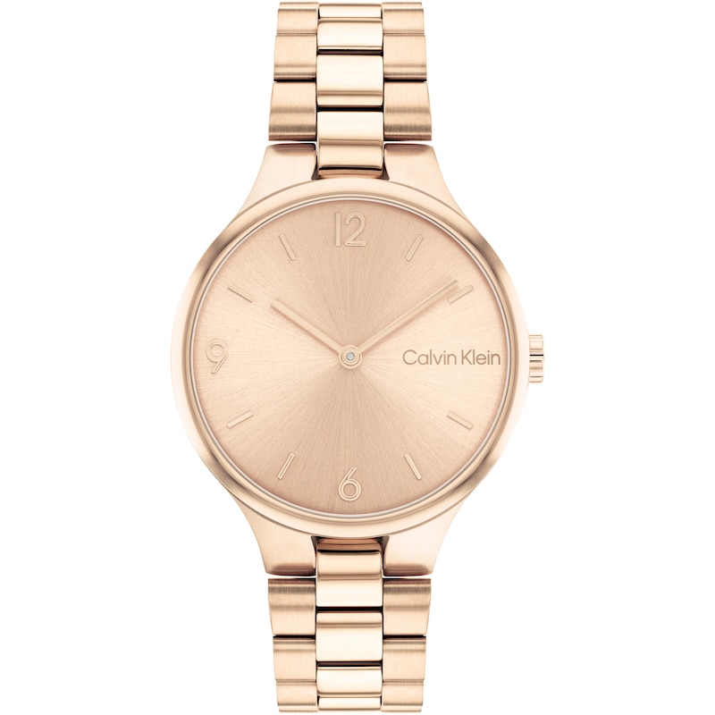 Calvin Klein Ladies Rose Gold Tone Ion Plated Watch | H.Samuel