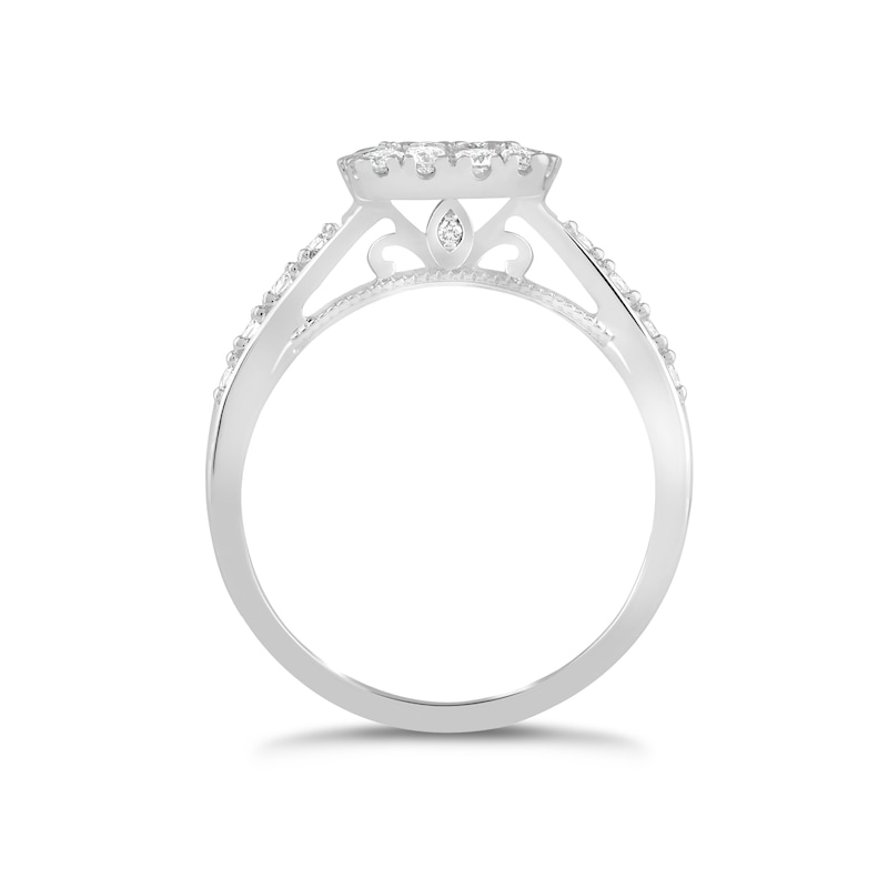 Princessa 18ct White Gold 2/3ct Diamond Square Cluster Ring