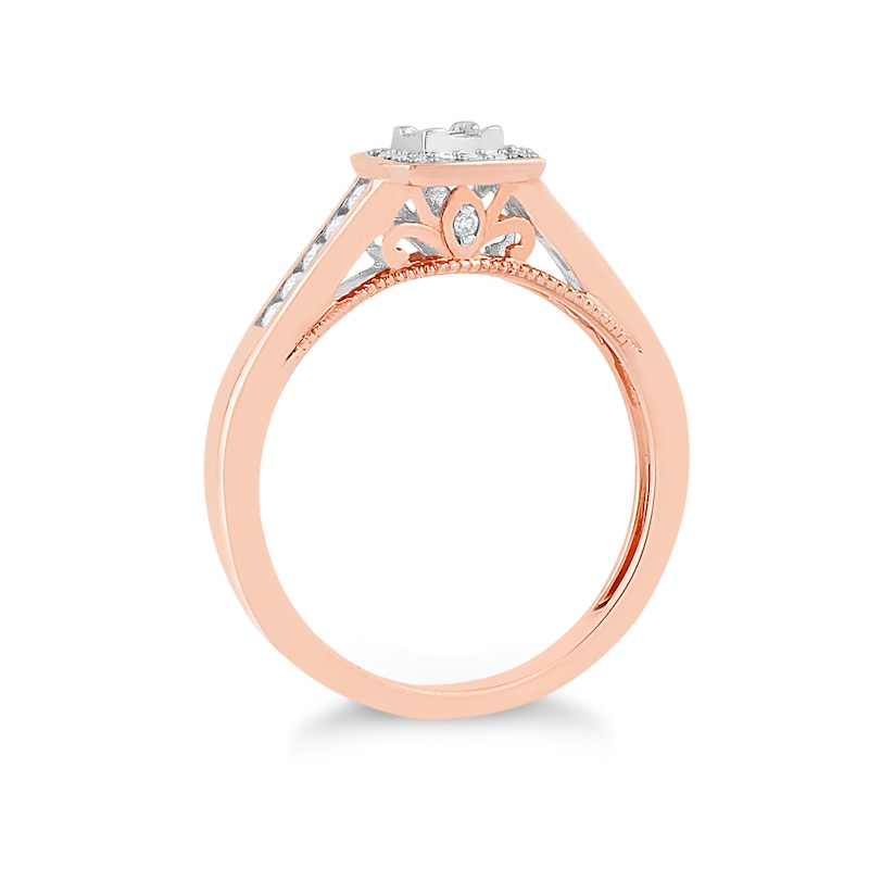 Princessa 9ct Rose Gold 0.25ct Diamond Cluster Ring