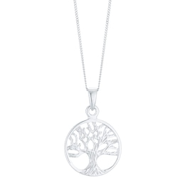 Sterling Silver Tree Design Pendant Necklace