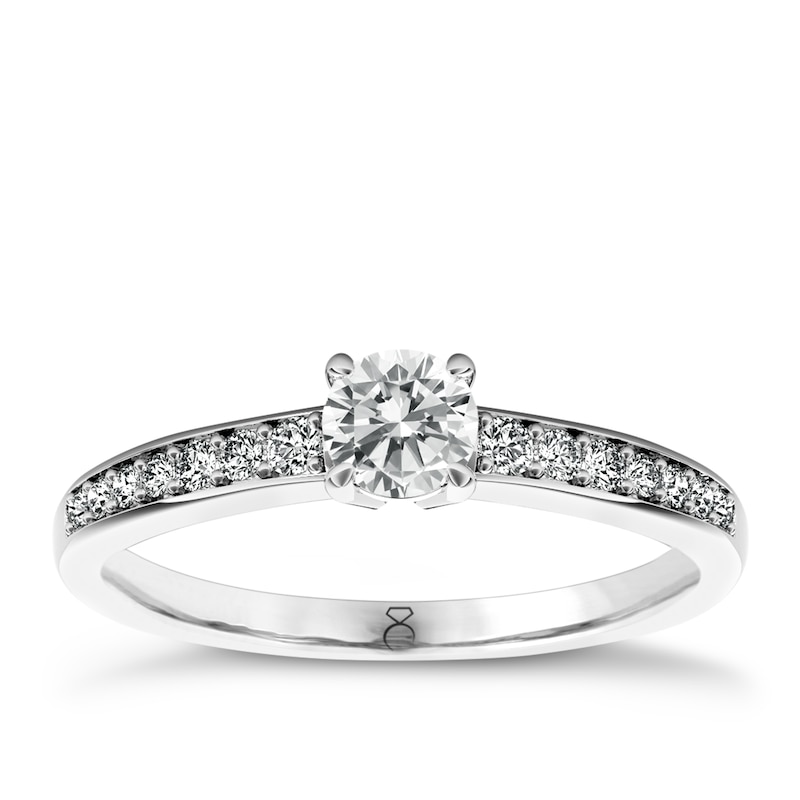 The Diamond Story 18ct White Gold Solitaire 0.33ct Total Diamond Ring