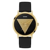 Thumbnail Image 1 of Guess Imprint Men's Gold Detail Dial Black Silicone Strap Watch