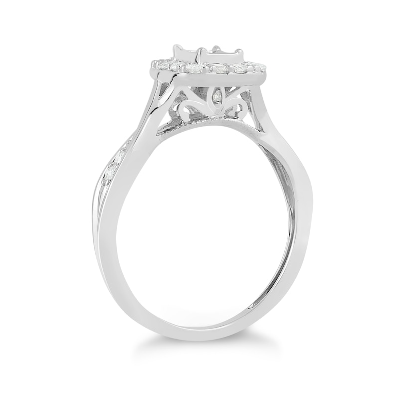 Main Image 2 of 9ct White Gold 2/5ct Diamond Princessa Ring