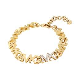 Michael Kors 14ct Gold Plated Logo Chain Bracelet