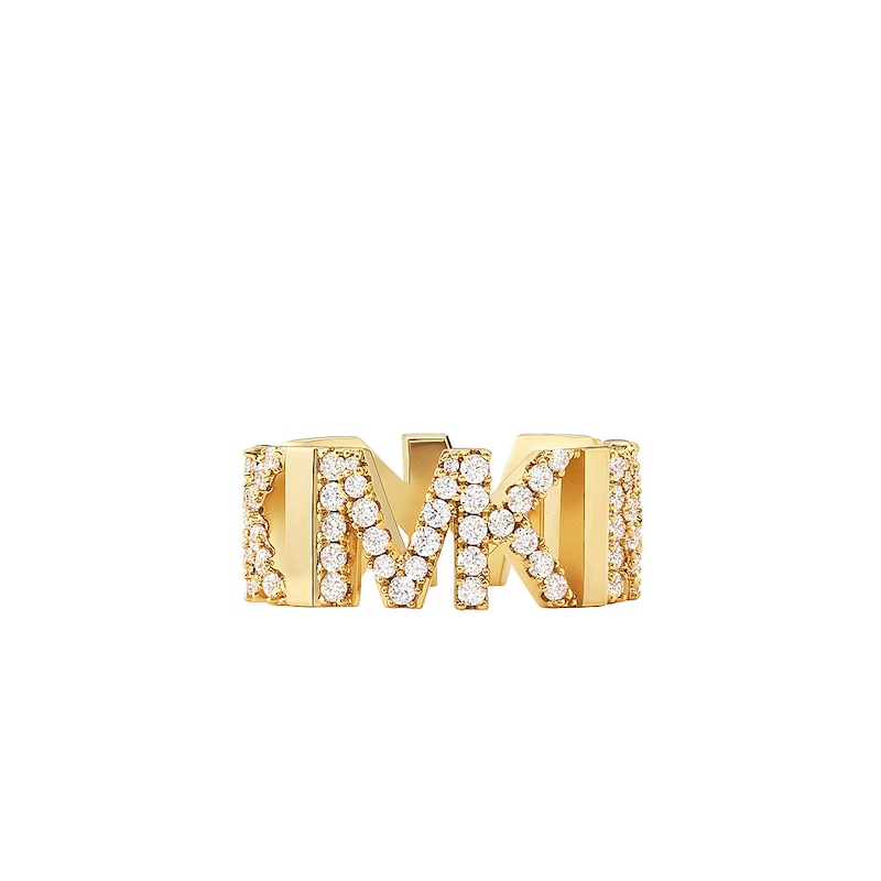 Michael Kors 14ct Gold Plated Logo Ring