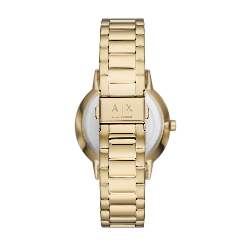 Armani Exchange Men's Open Heart Dial Gold Tone Bracelet Watch