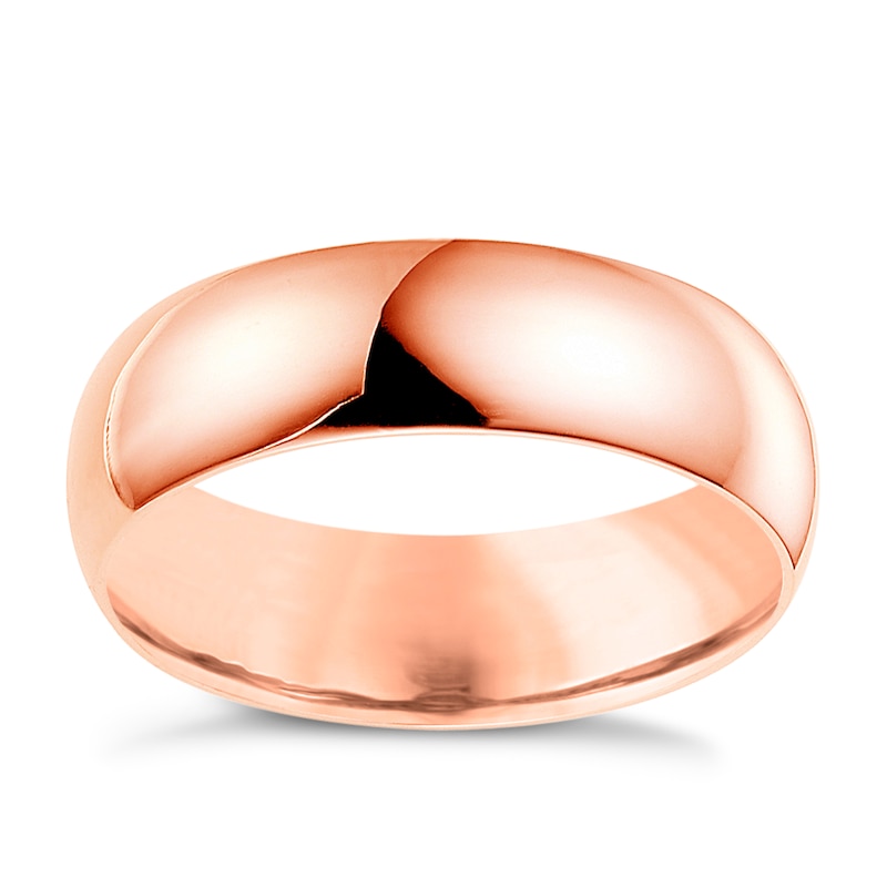 18ct Rose Gold 6mm Extra Heavy D Shape Ring