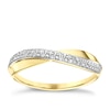 Thumbnail Image 0 of 9ct Yellow Gold Diamond Crossover Eternity Ring