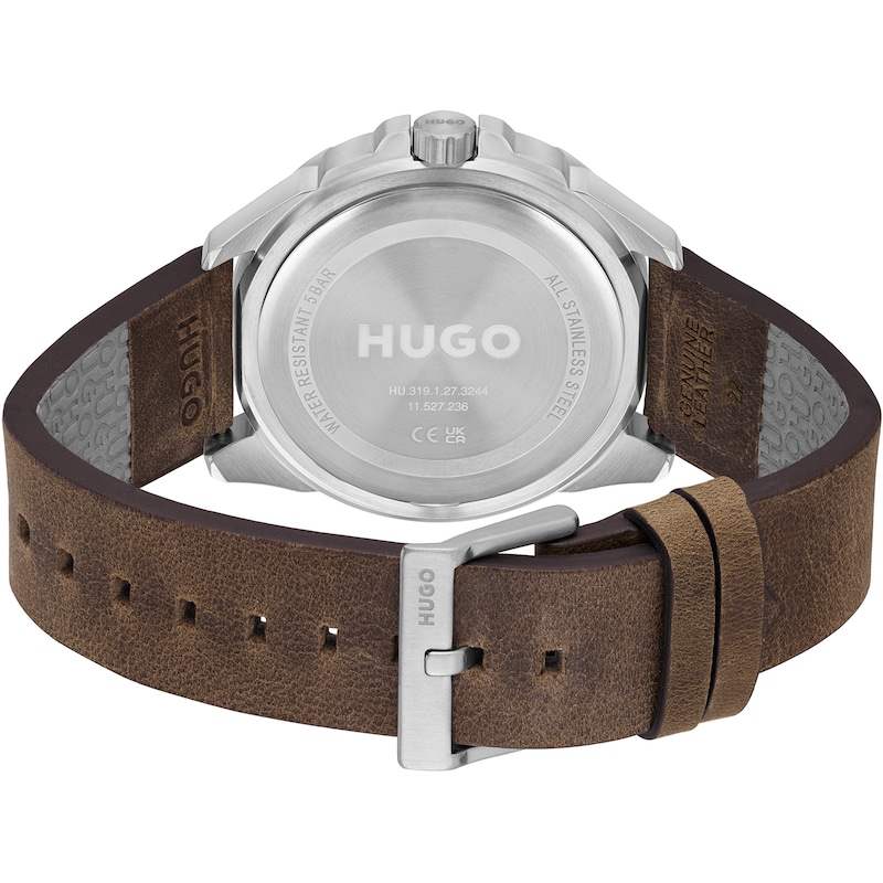 Main Image 2 of HUGO Fresh Men's Brown Leather Strap Bracelet Watch