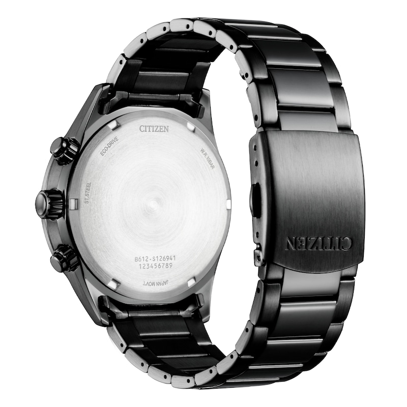 Citizen Eco-Drive Men's Black IP Bracelet Watch