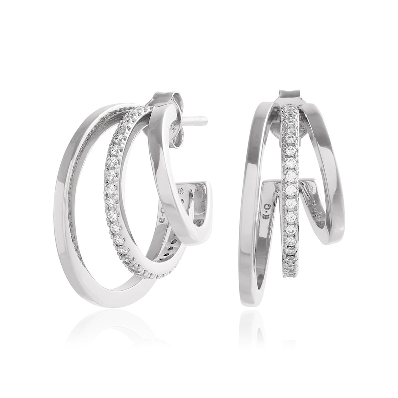 Olivia Burton Silver & Crystal Multi Hoop Earrings
