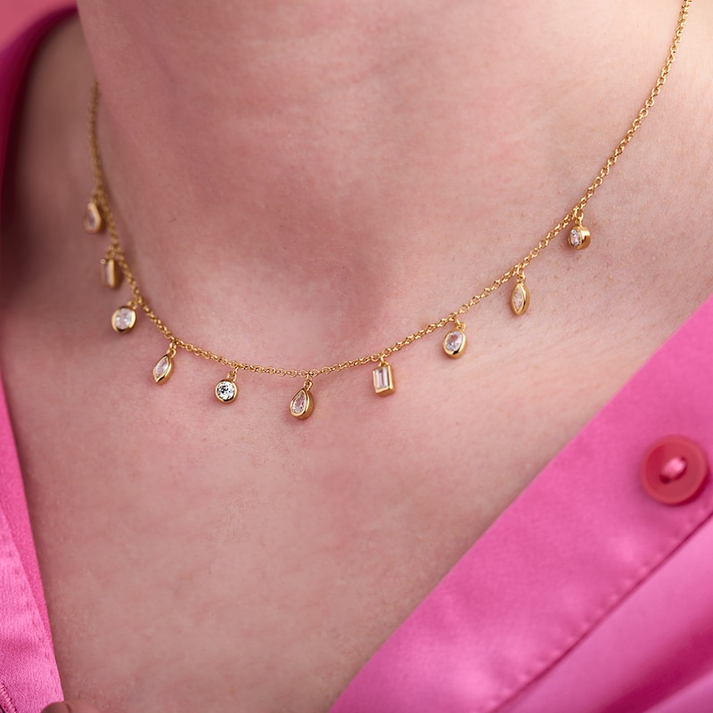 Olivia Burton Gold Tone Classic Crystal Charm Station Necklace