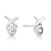 Thumbnail Image 1 of Sterling Silver & Cubic Zirconia Kiss Stud Earrings