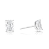 Thumbnail Image 0 of Sterling Silver Emerald Shaped Cubic Zirconia Stud Earrings