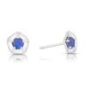 Thumbnail Image 0 of Silver Created Sapphire September Birth Flower Stud Earrings