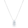 Thumbnail Image 0 of Sterling Silver Pear Shaped Cubic Zirconia Necklace