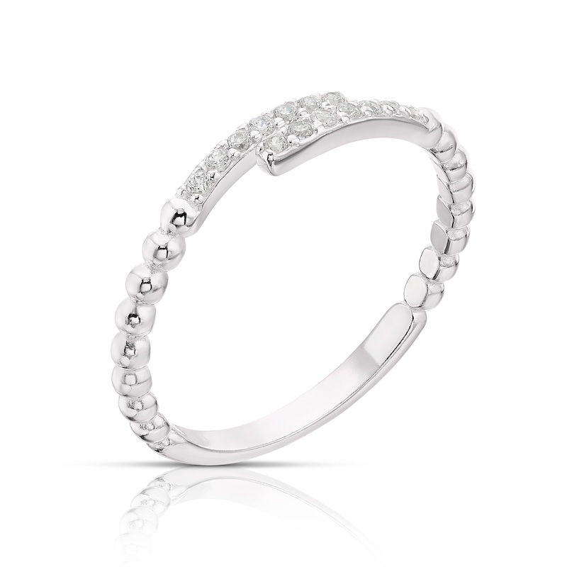 Sterling Silver & Cubic Zirconia Wrap Ring Size N