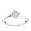 Thumbnail Image 1 of 9ct White Gold 0.13ct Diamond Total Twist Cluster Ring