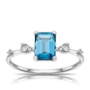 Thumbnail Image 0 of 9ct White Gold Blue Topaz & 0.08ct Diamond Ring