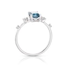 Thumbnail Image 2 of 9ct White Gold Blue Topaz & 0.08ct Diamond Ring