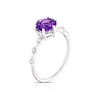 Thumbnail Image 2 of 9ct White Gold Purple Amethyst  & 0.11ct Diamond Ring