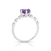 Thumbnail Image 3 of 9ct White Gold Purple Amethyst  & 0.11ct Diamond Ring