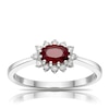 Thumbnail Image 0 of 9ct White Gold Red Ruby 0.15ct Diamond Ring