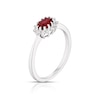 Thumbnail Image 1 of 9ct White Gold Red Ruby 0.15ct Diamond Ring