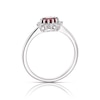 Thumbnail Image 2 of 9ct White Gold Red Ruby 0.15ct Diamond Ring