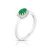 Thumbnail Image 1 of 9ct White Gold Green Emerald 0.15ct Diamond Ring