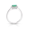 Thumbnail Image 2 of 9ct White Gold Green Emerald 0.15ct Diamond Ring
