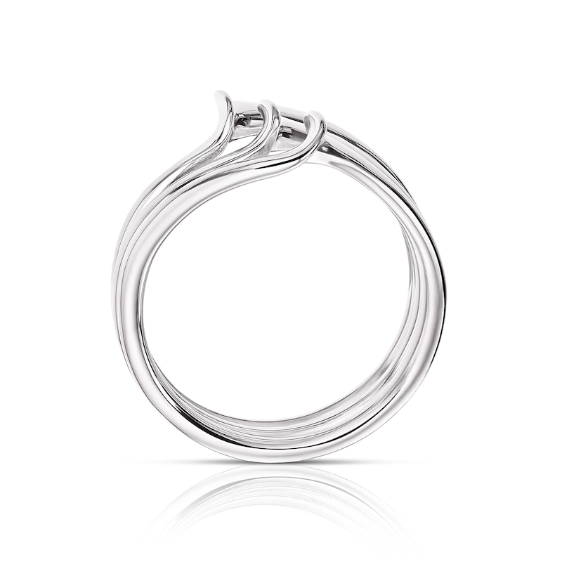 Sterling Silver Triple Wave Ring Size N