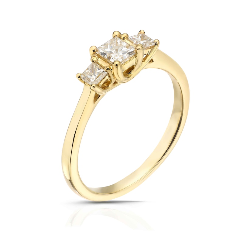 9ct Yellow Gold 0.50ct Total Diamond Trilogy Ring | H.Samuel