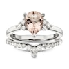 Thumbnail Image 0 of Perfect Fit 9ct White Gold Morganite & 0.33ct Diamond Bridal Set