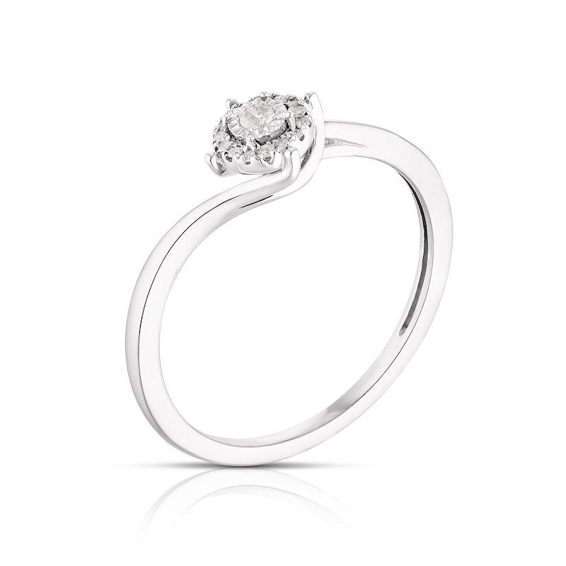 Silver 0.05ct Diamond Total Illusion Set Solitaire Ring | H.Samuel