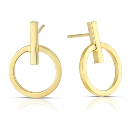 9ct Yellow Gold Large Open Circle Stud Earrings