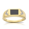 Thumbnail Image 0 of Men's Sterling Silver & 18ct Gold Plated Vermeil Onyx Diamond Signet Ring