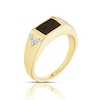 Thumbnail Image 1 of Men's Sterling Silver & 18ct Gold Plated Vermeil Onyx Diamond Signet Ring